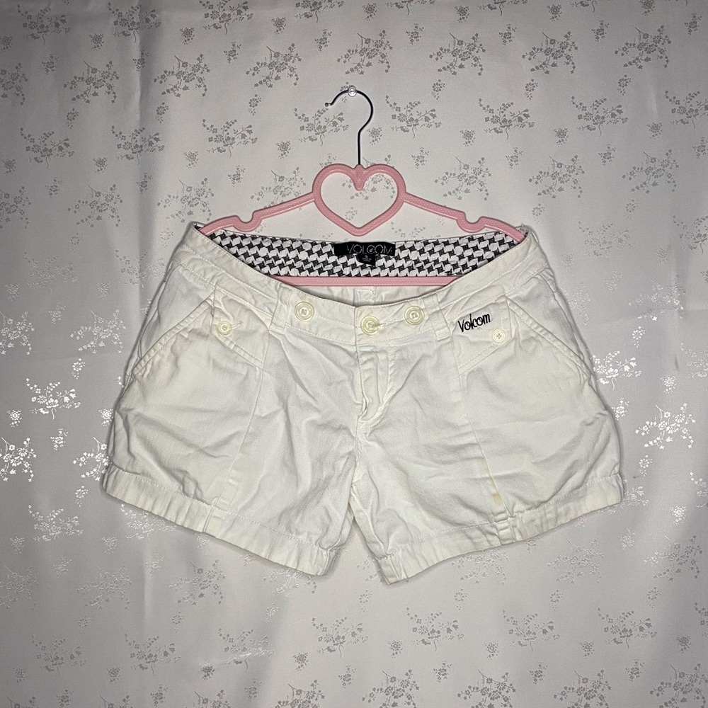 white volcom shorts